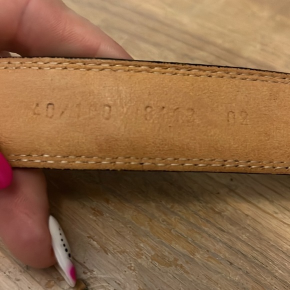 Men’s Leather Belt Italian Full Grain Top & Lining Brass Buckle Size 40 Black - Picture 5 of 7